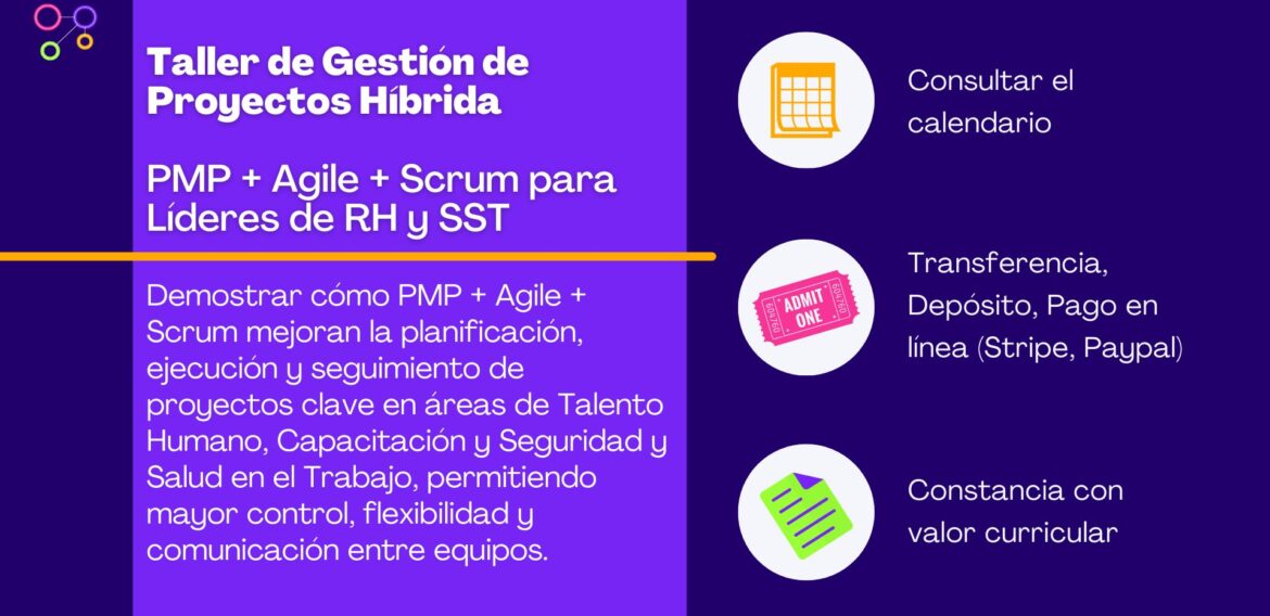Taller de Gestión de Proyectos Híbrida: PMP + Agile + Scrum para Líderes de RH y SST