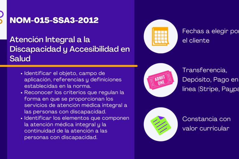 NOM-015-SSA3-2012 Atención Integral a la Discapacidad y Accesibilidad en Salud
