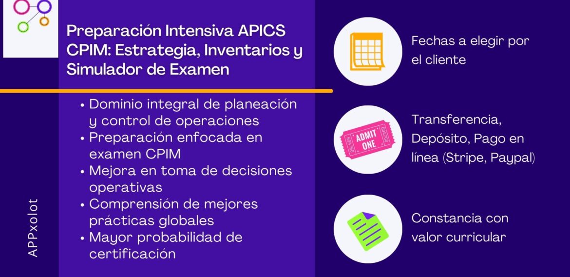 Preparación Intensiva APICS CPIM: Estrategia, Inventarios y Simulador de Examen
