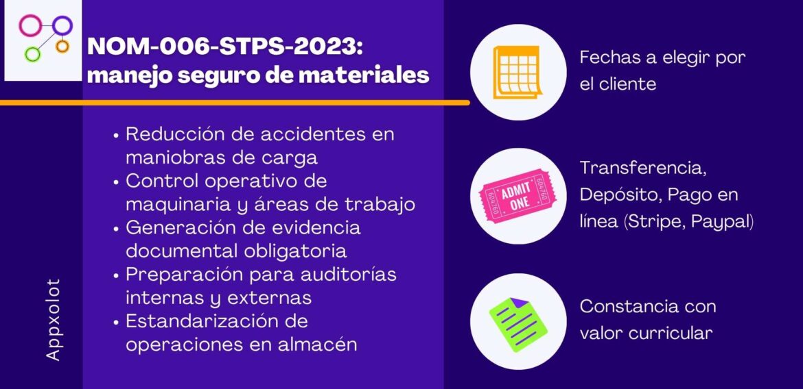NOM-006-STPS-2023: manejo seguro de materiales en centros de trabajo