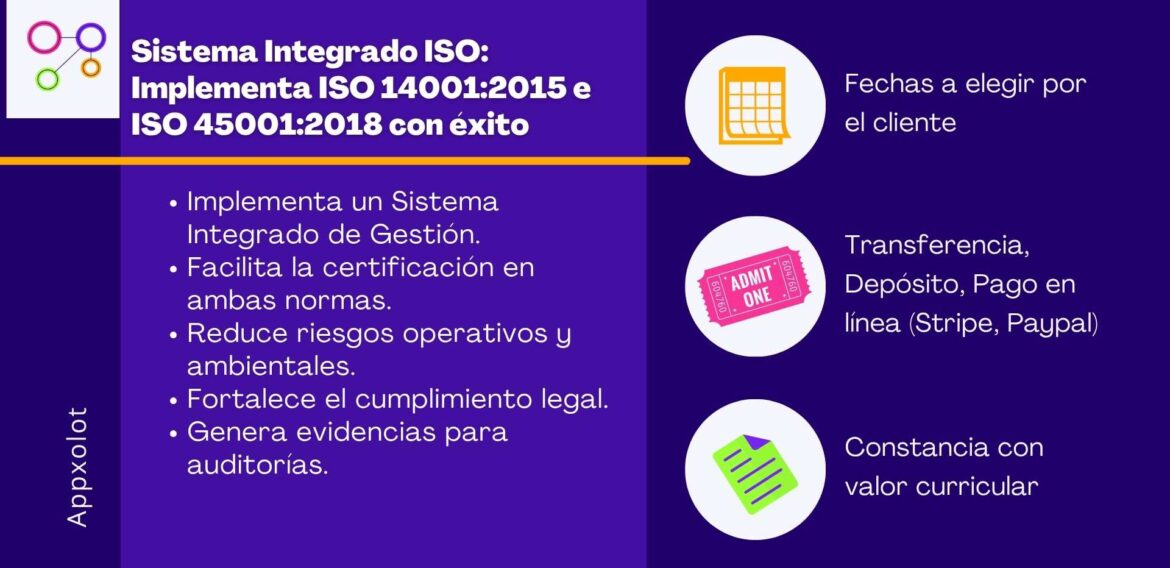 Sistema Integrado ISO: Implementa ISO 14001:2015 e ISO 45001:2018 con éxito