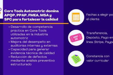 Core Tools Automotriz: domina APQP, PPAP, FMEA, MSA y SPC para fortalecer la calidad