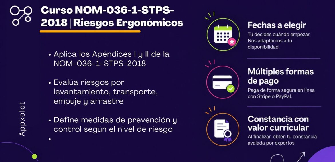 NOM-036-1-STPS-2018: Manejo Manual de Cargas y Evaluación de Riesgos Ergonómicos